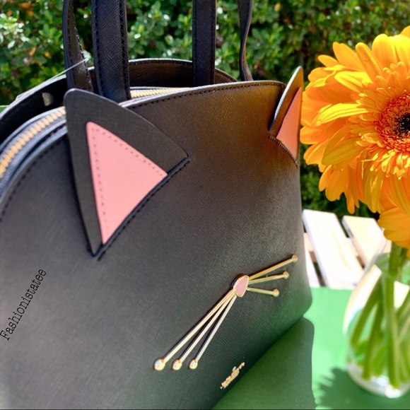 Kate spade Cameron Lottie cat meow black full size - Picture 2 of 4